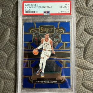 Victor Wembanyama Rookie Card #87 PSA 10 Select Blue Spurs